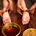 traditional indian ayurvedic oil foot massage